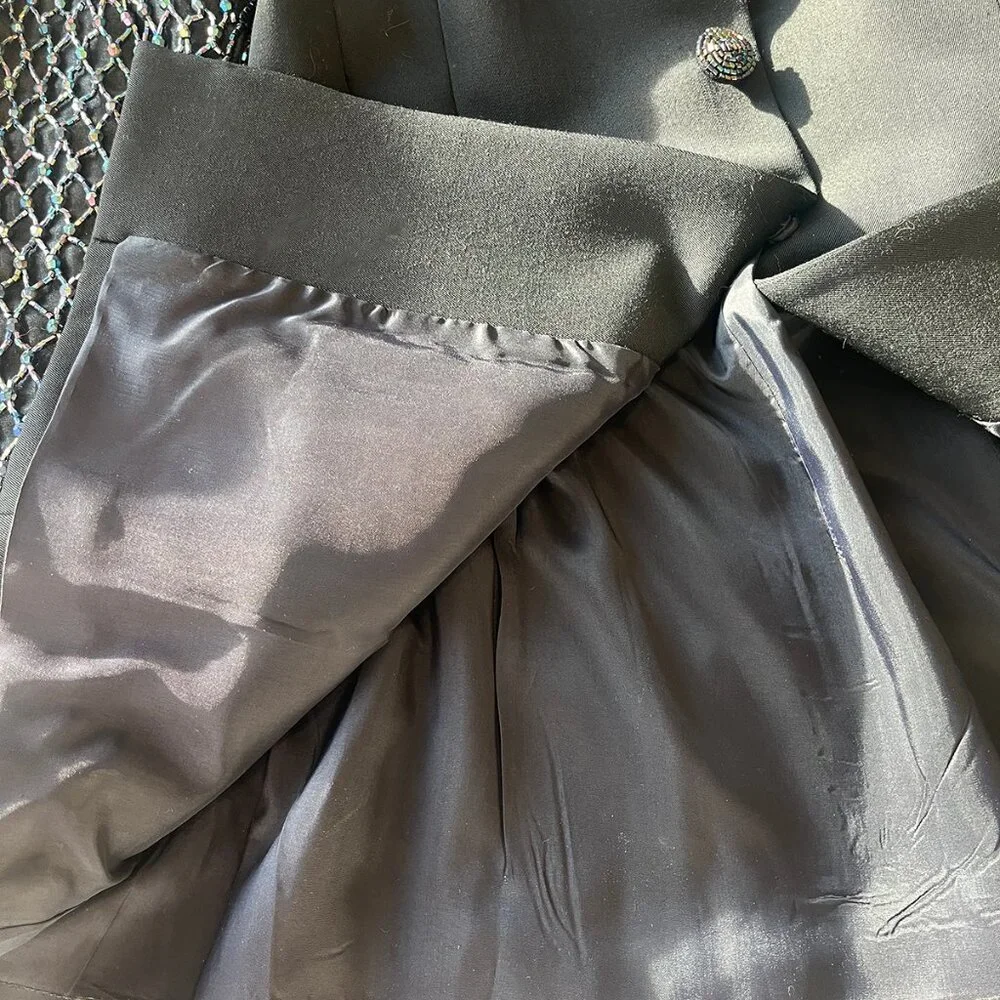 NWOT, Vintage Lulu Bravo Blazer, Iridescent Beaded Sleeves, Sz 12, So Unique! - Picture 5 of 14